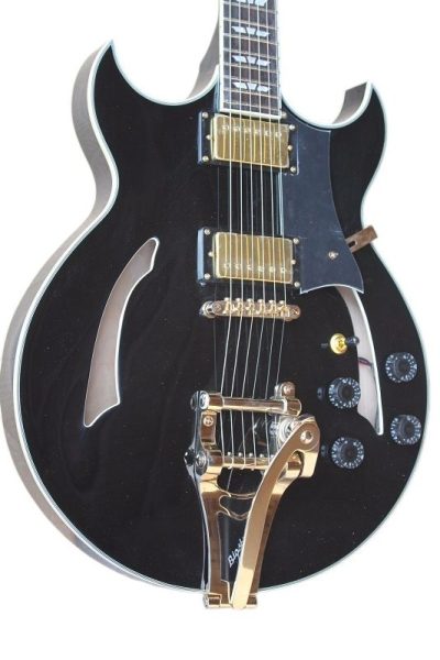Custom Crown Johnny A Black Bigsby Vibrato Tailpiece Guitar - Image 2