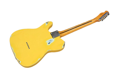 Custom Regent Graffiti Yellow Heavy Relic Aged Electric Guitar - Image 3