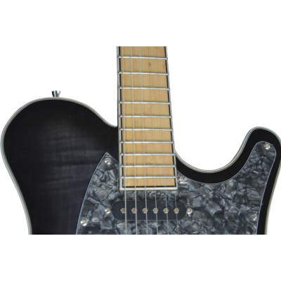 Custom Onyx Legend Transparent Graphite Light Burst Tremolo Electric Guitar - Image 2