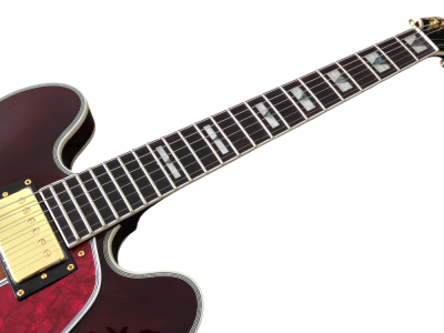 Custom Crown ES335 Semi Hollow Body Figured Antique Burst Fhole Guitar - Image 3