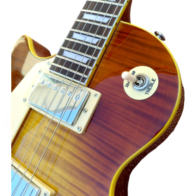 Custom Crown Bourbon Burst Book Matched Flamed Maple Top Electric Guitar - Image 4
