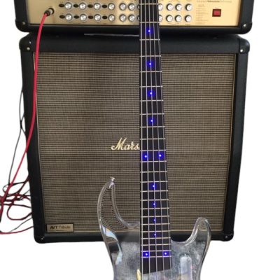 Custom Axis Plexiglass Acrylic Lucite Blue LED 5 String Bass - Image 2
