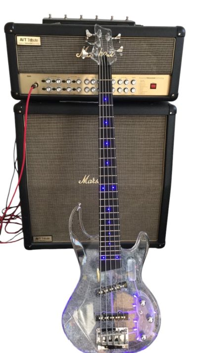 Custom Axis Plexiglass Acrylic Lucite Blue LED 5 String Bass - Image 2