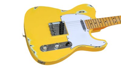 Custom Regent Graffiti Yellow Heavy Relic Aged Electric Guitar