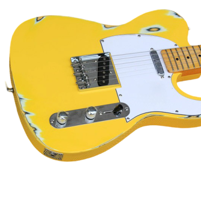 Custom Regent Graffiti Yellow Heavy Relic Aged Electric Guitar