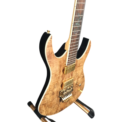 Custom Axis Natural Poplar Burl Gloss Gecko Tremolo 6 String Electric Guitar - Image 5