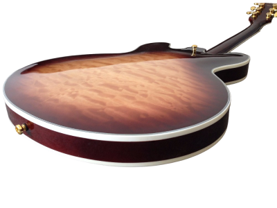 Custom Crown ES335 Semi Hollow Body Figured Antique Burst Fhole Guitar - Image 4