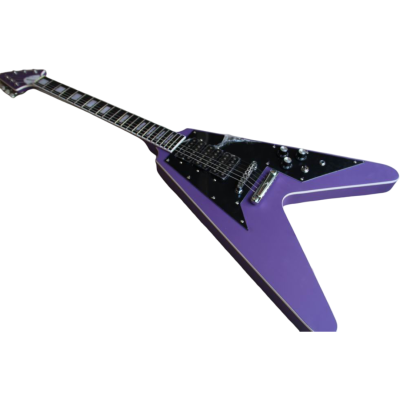 Custom Crown Flying V Kirk Satin Plum Electric Guitar - Image 2