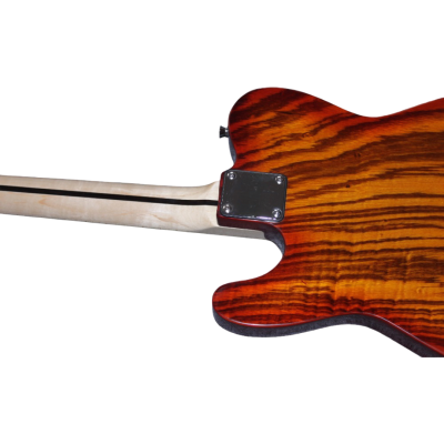 Custom Regent Amber Burst Swirling Natural Grain 6 String Electric Guitar - Image 3