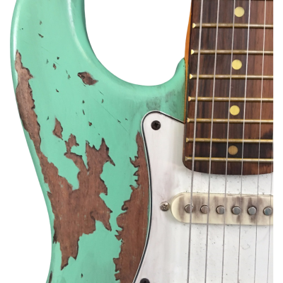 Custom Regent John Surf Green Heavy Relic Aged Worn Electric Guitar - Image 4