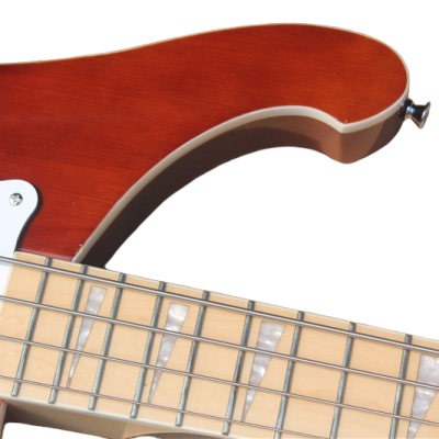 Custom Nova 4003 Mapleglo Center Amber Brown Finish 4 String Bass - Image 3