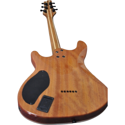 Custom Onyx Gothic Monolith Black Luminactive Cross Fretboard Inlays String Thru Body Guitar - Image 7