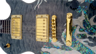 Custom Crown Abalone Dragon Shell Inlay Electric Guitar - Image 6