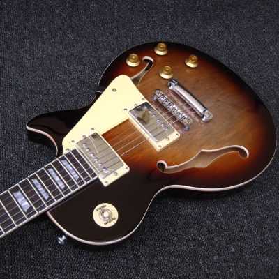 Custom Crown Fhole Semi Hollow Tobacco Burst Electric Guitar - Image 6