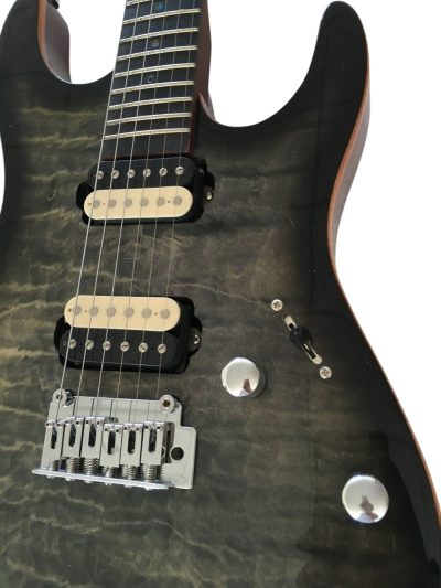 Custom Magnitude Modern Satin Flame Guitar Trans Charcoal Burst Finish - Image 6