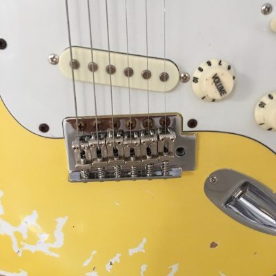Custom Regent Yngwie Malmsteen Play Loud Scalloped Maple Fretboard Heavy Relic Yellow Guitar - Image 6