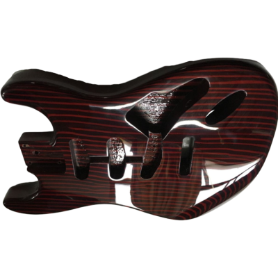 Custom Regent Red And Black Zebra Stripe Unfinished Body DIY Guitar - Image 4