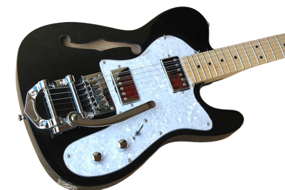 Custom Regent Thinline Fhole Bigsby Vibrato Tailpiece Gloss Black Electric Guitar