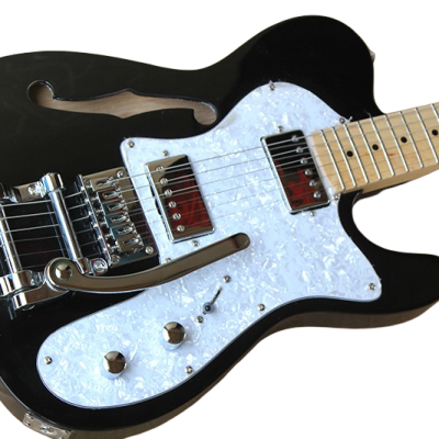 Custom Regent Thinline Fhole Bigsby Vibrato Tailpiece Gloss Black Electric Guitar