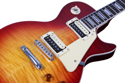 Custom Crown Heritage Cherry Sunburst Flame Maple Top Electric Guitar Open Coil Zebra Pickups - Image 6