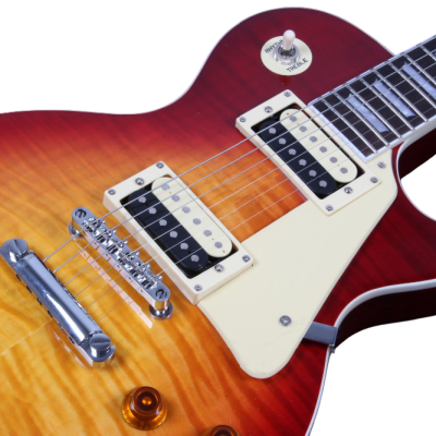 Custom Crown Heritage Cherry Sunburst Flame Maple Top Electric Guitar Open Coil Zebra Pickups - Image 6
