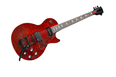 Custom Crown Crimson Quilt Top Dark Fire Bigsby Vibrato Tailpiece P90 Humbucker Pickups Guitar - Image 3