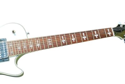 Custom Crown Arctic White Cross Inlays 7 String Electric Guitar - Image 8