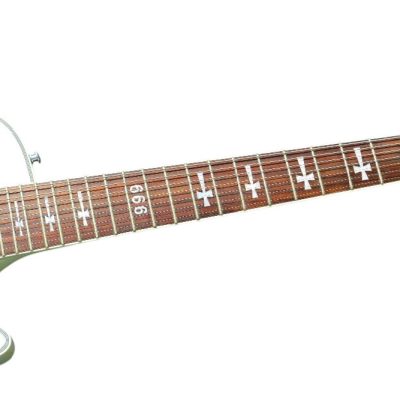 Custom Crown Arctic White Cross Inlays 7 String Electric Guitar - Image 8