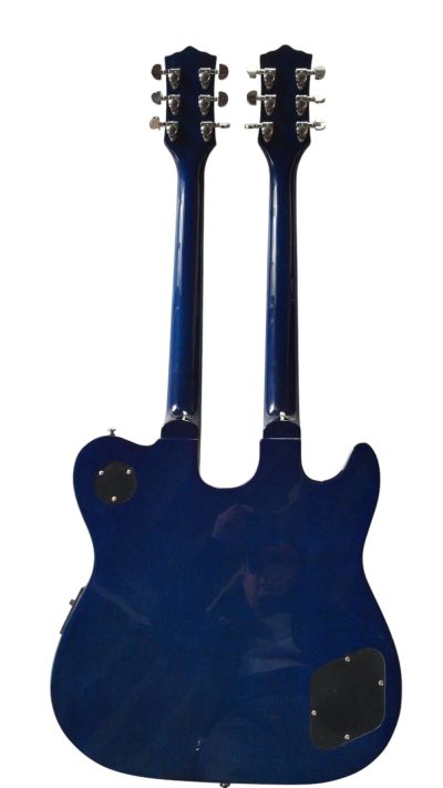Custom Vile Guild Blue Flame Maple Top Double Neck Crossroads Guitar - Image 8