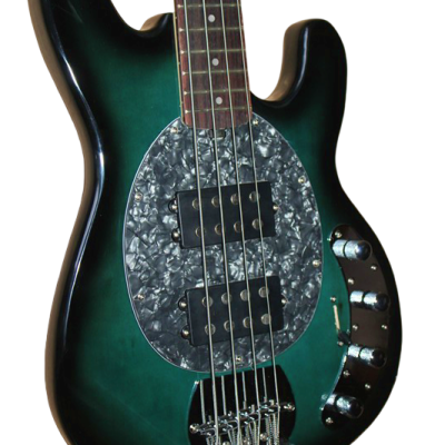 Custom Aether Sting Teal Burst Ray 4 String Bass