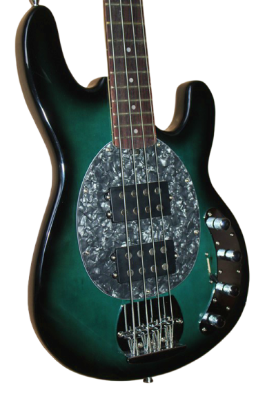 Custom Aether Sting Teal Burst Ray 4 String Bass