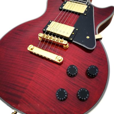 Custom Crown Red Tiger Maple Top Veneer Electric Guitar - Image 6