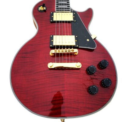 Custom Crown Red Tiger Maple Top Veneer Electric Guitar