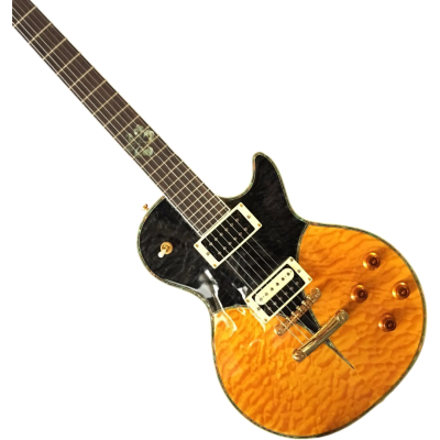 Custom Crown Black Amber Translucent Quilt Tak Matsumoto Quilted Maple Top Electric Guitar - Image 5