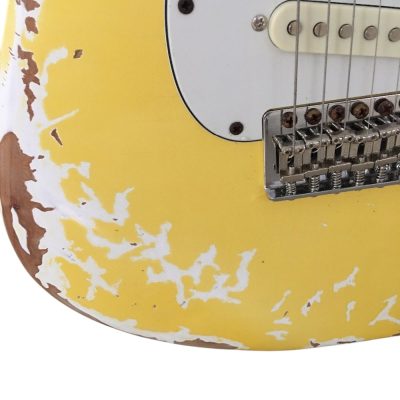 Custom Regent Yngwie Malmsteen Play Loud Scalloped Maple Fretboard Heavy Relic Yellow Guitar - Image 8