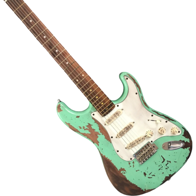 Custom Regent John Surf Green Heavy Relic Aged Worn Electric Guitar - Image 5