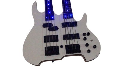 Custom Crown Double Neck Guitar White 5 String 4 String Bass