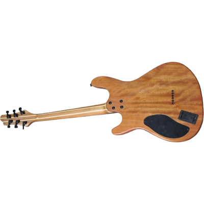 Custom Onyx Gothic Monolith Black Luminactive Cross Fretboard Inlays String Thru Body Guitar - Image 3