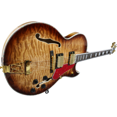 Custom Crown ES175 Vintage Quilted Burst Semi Hollow Body Archtop Florentine Cutaway Guitar - Image 6