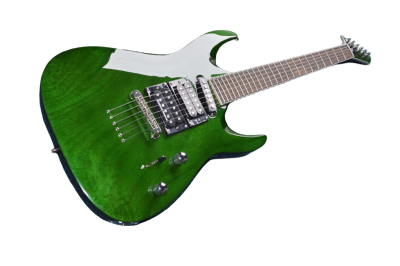 Custom Obsidian See Thru Green MH1000 Electric Guitar String Thru Body - Image 5