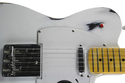 Custom Regent Killswitch Button Heavy Relic Olympic White Finish Aged Guitar - Image 4