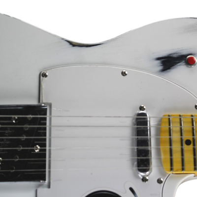 Custom Regent Killswitch Button Heavy Relic Olympic White Finish Aged Guitar - Image 4