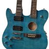 Custom Vile Blue Flame Maple Top Double Neck Crossroads Guitar