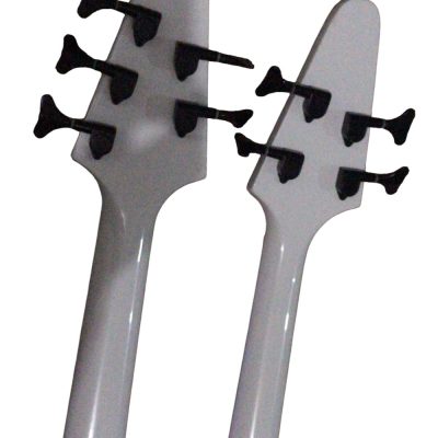 Custom Crown Double Neck Guitar White 5 String 4 String Bass - Image 5