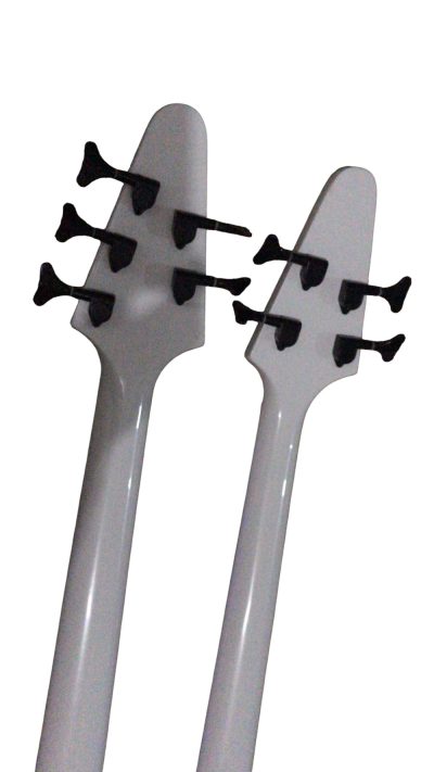 Custom Crown Double Neck Guitar White 5 String 4 String Bass - Image 5