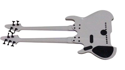Custom Crown Double Neck Guitar White 5 String 4 String Bass - Image 6