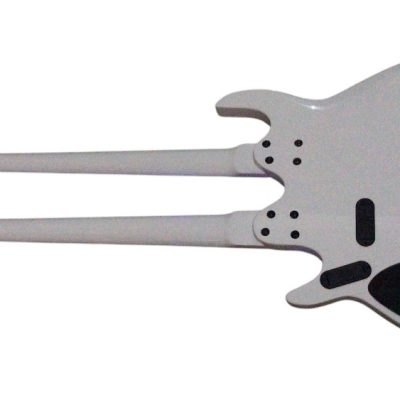Custom Crown Double Neck Guitar White 5 String 4 String Bass - Image 6