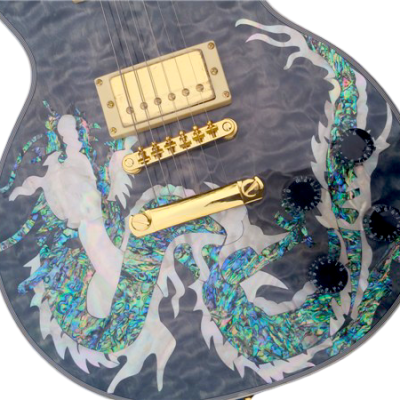 Custom Crown Abalone Dragon Shell Inlay Electric Guitar - Image 10