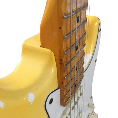 Custom Regent Yngwie Malmsteen Play Loud Scalloped Maple Fretboard Heavy Relic Yellow Guitar - Image 9
