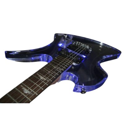 Custom Riva MG115C Clear Acrylic Luminous LED Mod Blue Guitar - Image 13
